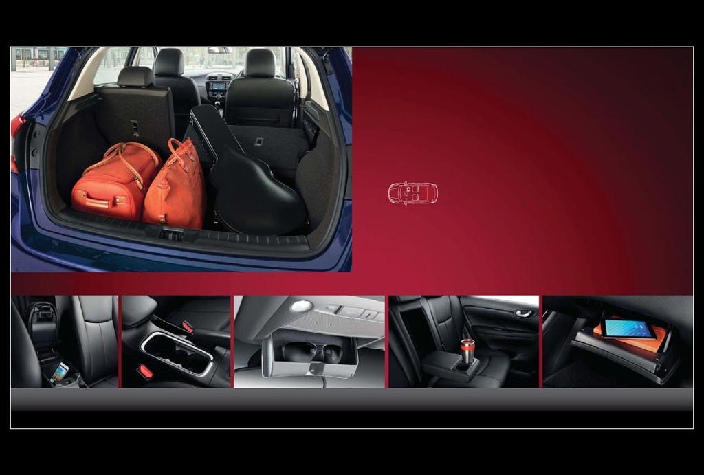 SLIDE, FOLD, PACK & GO Despite its class-leading rear leg-room, Nissan Pulsar's family-size luggage space makes sure nothing gets left behind.