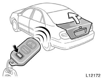 The wireless remote control system is designed to lock or unlock all the doors, open the trunk lid or activate the PANIC mode from a distance within approximately 1 m (3 ft.) of the vehicle.