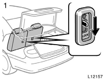 Lock release lever Luggage security system To open the trunk lid from the driver s seat, pull up on the lock release lever.