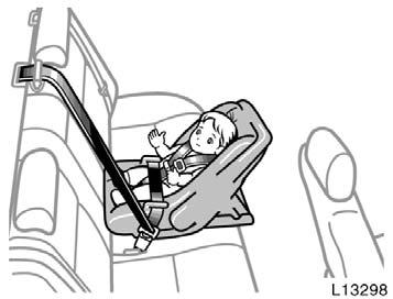 CAUTION Never install a rear facing child restraint system on the front passenger