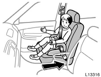 Move seat fully back (C) BOOSTER SEAT INSTALLATION A booster seat is used in forward facing position only.