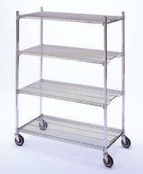 Overall height : Post + Dolly 11 2 (38mm) + Casters. 4-Shelf Unit 54 (1372mm) High + Caster 18x36 457x914 72 32.7 584M 18x48 457x1220 84 38.1 586M 18x54 457x1372 90 48.8 587M 18x60 457x1524 96 43.