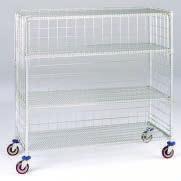 COMPLETE 3-SIDED ENCLOSED MOBILE SHELVING UNITS Middle Shelves can be sloped up to 2" (51 mm) to retain products on cart.