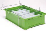 ACCESSORIES TRAY AND TOTE SLIDES Holds any widths of tray or tote box when placed on 18 (457mm), 21 (534mm) or 24 (610mm) deep shelves. Shelves must be assembled 22 (559mm) apart.