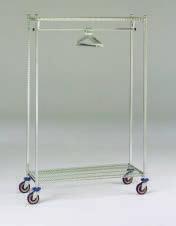 Model 2461-40: with 24 (610mm) hanger and 40 compartments. 4-5 (127mm) swivel casters. Dolly base 1 x1 (25x25cm) with wraparound bumper. Shipped assembled. Hangers not included.