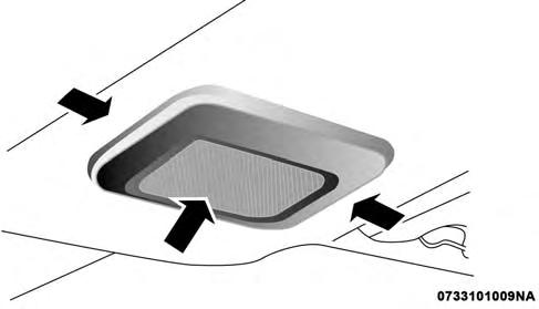 254 MAINTAINING YOUR VEHICLE Roof Light To change the bulb, proceed as follows: 1. Remove roof light working at the points indicated by the arrows. 2.