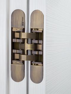 the concealed hinge program for loads of up to 160 kg, for all uses and for all colours What was missing in the market is offered today by SFS intec: a whole program of concealed hinges for designer