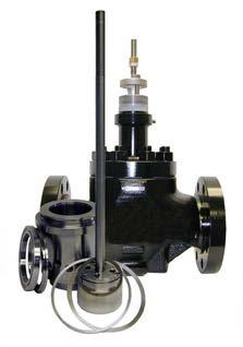 The Mark H5T is a single port, globe style body with cage guiding, balanced valve plug, metal seat, and pressure assisted spring seal to provide the seal between the valve plug and cage.