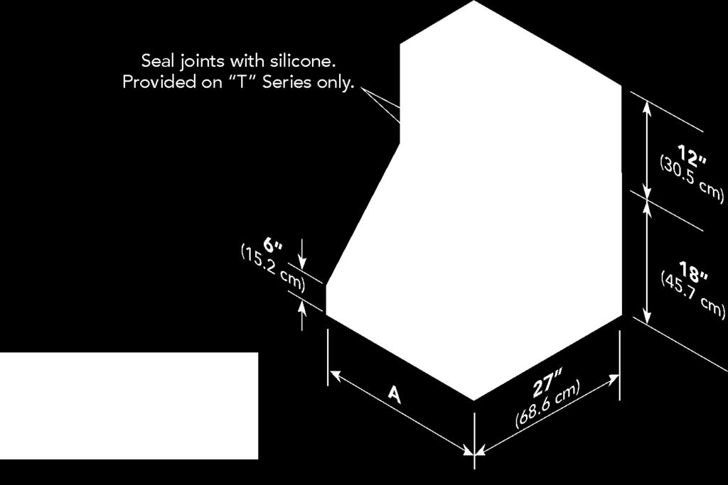 Dimensions & Specifications (VWHO 18 H. Outdoor Wall Hoods 36, 48, & 60 ) Clearance Dimensions (VWHO 18 H. Outdoor Wall Hoods) NOTE: Optional duct cover sold separately. VWHO 18 H.
