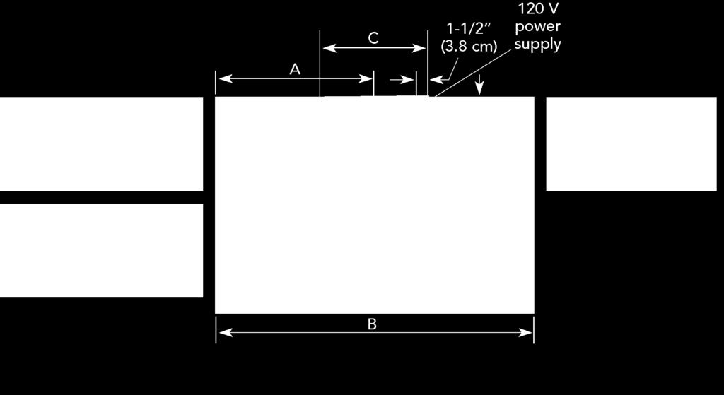 Interior Ventilator Dimensions (VCWH Chimney Wall Hoods) Exterior Ventilator Dimensions (VCWH Chimney Wall