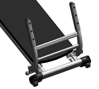 Fixed pin TELESCOPING SQUAT STAND ATTACHMENT 33 34 Lift the release lever on the back of the telescoping squat stand. Align the squat stand receptacle posts over the folding platform posts.