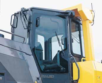 Comfortable ride with new cab damper mounting s cab mounts use a newly designed cab damper that provides an excellent shock and vibration absorbtion capacity with its long stroke.