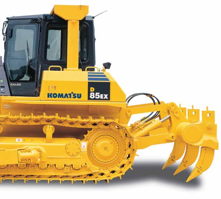 CRAWLER DOZER NET HORSEPOWER 197 kw 264 HP New hexagonally designed SpaceCab includes: Spacious interior New cab damper for comfortable ride Excellent visibility High capacity air conditioning system