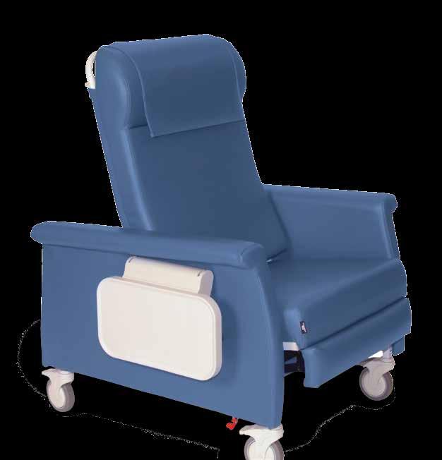 Bariatric Recliner Dual swing arms for easy entry and ease of cleaning.