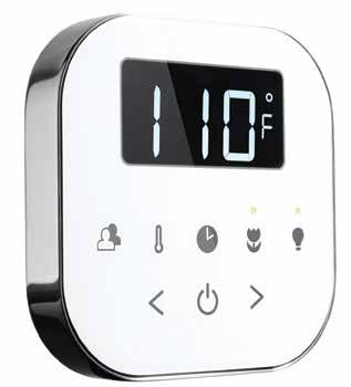 STEAM CONTROLS AirTempo Control Wireless, no messy cables, installs on glass or almost any steam room wall material Docking station allows removal for remote start Adjusts preferences including
