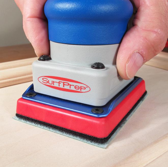 into tight corners, sanding all areas completely with 12 highly flexible red ball swivel air