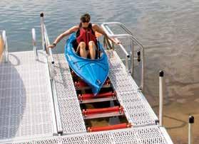 sections with Sure-Step decking Optional grab and launch rails offer more control when gliding on and off the launch platform Our freestanding Launch Port is ideal for controlled bodies of water with