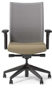 The height adjustable back provides optimal lumbar support while the upholstered or knit back style offers