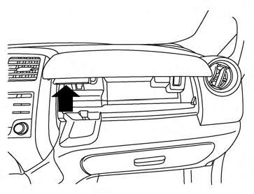 WARNING Keep glove box lid closed while driving to help prevent injury in an accident or a sudden stop.