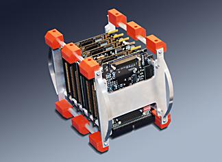 The internal card cage has two end plates supported with 4 rods. The rods are cut to fit the chassis max module count.