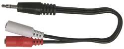 AUDIO/VIDEO ADAPTERS & CABLES 3.5mm stereo plug to 2 3.5mm stereo jacks 27-933-0 Bulk 27-933-1 Pkg.