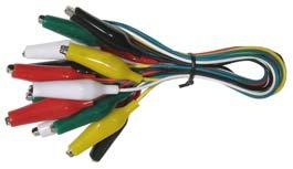 Colors: 2 red, 2 black, 2 green, 2 yellow, 2 white 33-210-0 Bulk set 10 33-210-10 Display Pkg 22 AWG Set of 4 heavy duty 30" clip leads with