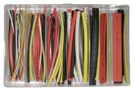 HEAT SHRINK TUBING ASSORTMENTS UL/CSA approved polyolefin tubing with 50% shrinkage. Available in five colors: Red, Black, White, Yellow and Clear. Attractive display package as well as assortments.