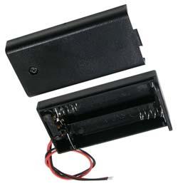 BATTERY HOLDERS 2 x AA Safety Battery Holder with 15cm UL1007