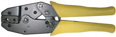 TERMINAL CRIMP TOOL Precision crimp tool for RF connectors. This tool features ratchet tension for reliable crimps.