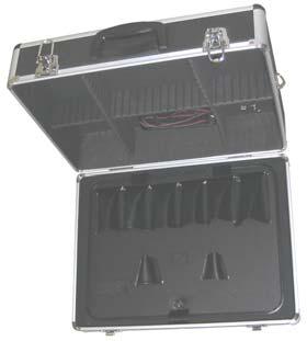TOOL CASES ALUMINUM FRAME TOOL CASE Includes key locks, 1 tool pallet, moveable dividers and shoulder strap. Dimensions: 18" x 13.5" x 6" 87-0210-0 4.