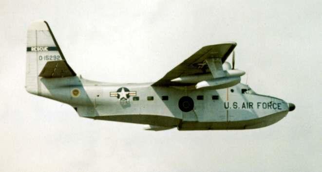OA-16 Grumman 64 Albatross span: 80', 24.38 m length: 60'8", 18.49 m engines: 2 Wright R-1820-76A max. speed: 270 mph, 434 km/h (Source: USAF, via 10af.