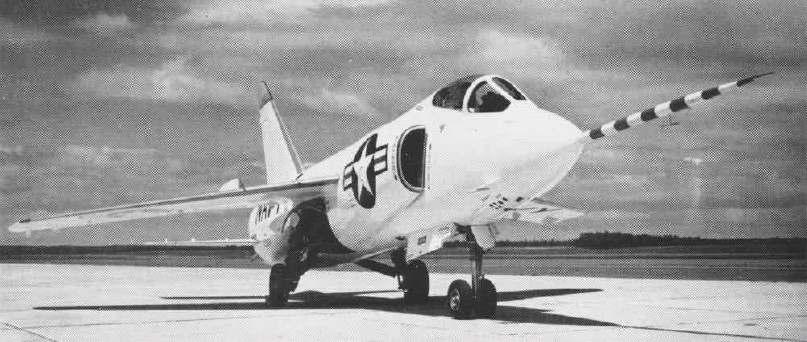 (Source: US Navy) The YF9F-9 designation was applied to the Design 98 Tiger which was initially designated as F9F-8. It had a span of 31'8", 9.65 m, length of 44'11", 13.