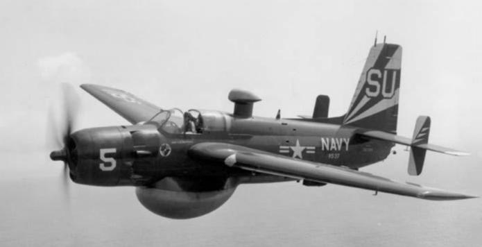 F = Grumman (1931-1962) AF Grumman G82 Guardian span: 60'8", 18.49 m length: 43'4", 13.21 m engines: 1 Pratt & Whitney R-2800-48W max.