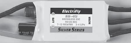 ElectriFly Silver Series 45A Brushless ESC With Silver Series brushless ESCs, the only way their performance would be any easier to enjoy is if they came already installed.