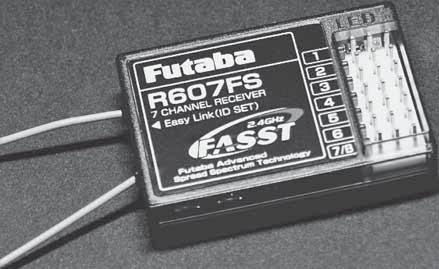 Futaba R607FS 7-Channel FASST 2.4GHz Receiver Outfi t your whole fl eet of planes with their own FASST R607FS receiver, and you can pilot them all with one Futaba FASST transmitter.