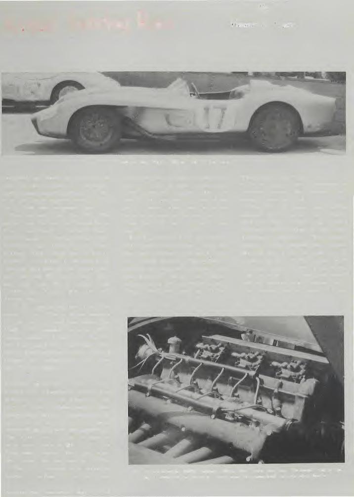 Annual Sebring Race By Homer U. Tsakis camshaft per bank of cylinders in place of two. In spite of this seemingly compromised design the engine produces approximately 310 hp at 7200 rpm on pump fuel!