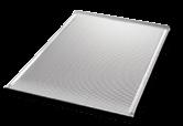 0 1713/16 x 2513/16 x 21/32 45135 14 gauge, embossed side ribs,.094" perforation 2.3 18 x 2515/16 x 5/16 Cookie Sheet Style, Unperforated Margins with Seamless Corners 44800 16 gauge,,.