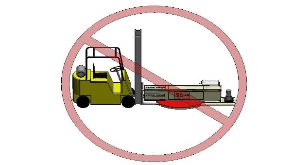 2.2 Transportation You must have at least 4ft fork tubes or tube extensions fully inserted into the machine and a forklift