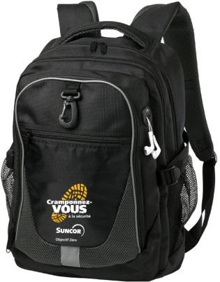 Jazz Computer Backpack 1680D/600D Polyester, 420D Ripstop Nylon/Dobby Nylon. Large zippered front pocket with deluxe business accessory organizer and inside security pocket.