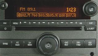 10 Getting to Know Your VUE ENTERTAINMENT Audio System Features While most of the features on your radio will look familiar, some of the following may be new: (Power/Volume): Press this knob to turn