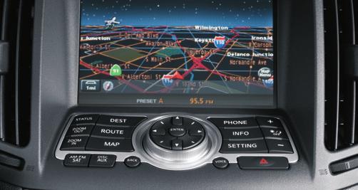 1 4 5 7 9 10 14 3 2 6 13 15 16 11 8 12 33 INFINITI Navigation System (if so equipped) Refer to your 2009 INFINITI Navigation System Owner s Manual for complete Navigation system operation