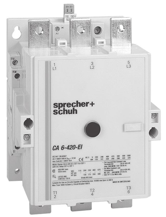 contactor is needed. Rugged and reliable C6 contactors conform to UL508, IEC 60947 and can be operated at rated voltages up to 600V (UL) and 1000V (IEC).