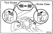 SR14 STEERING TILT STEERING COLUMN STEERING COLUMN REMOVAL 1. REMOVE STEERING WHEEL PAD (a) Place the front wheels facing straight ahead. (b) Remove the No.2 and No.3 covers.