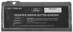Rear View Mirror Button Adhesive F7AZ-17698-BA (large) WSS-M2G389-A 21mm x 29mm 10 N/A N/A Found to adhere much longer in high temperature, high humidity environments under constant load Developed