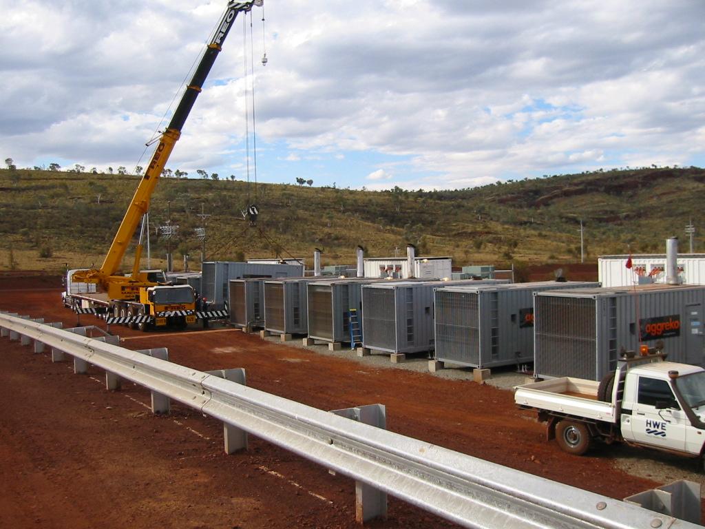 Australia bridging power Solution Downer RML at Area C Mine, Newman Australia, needed a temporary source of power
