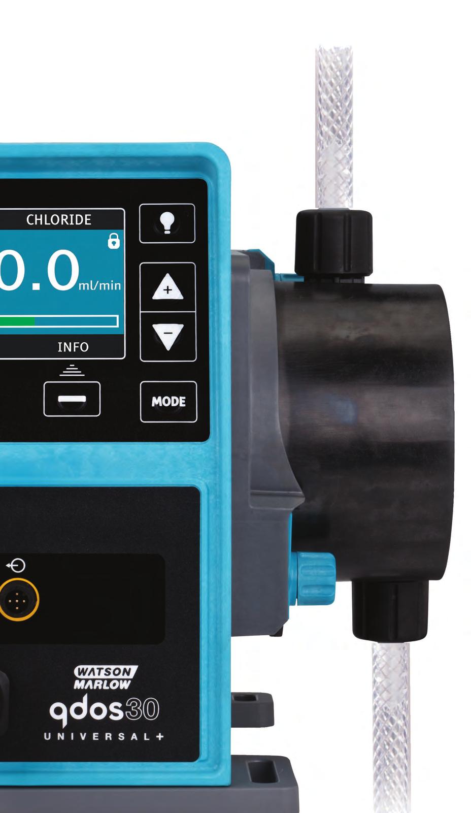 Cut chemical cost through higher accuracy metering Simple drop-in installation eliminates ancillary equipment Reduced maintenance with single, no-tools, component