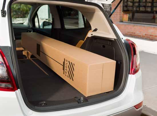 That s why with the 60/40 split rear seat folded, Encore offers up to 1370.7 litres (48.4 cu. ft.) of storage space.