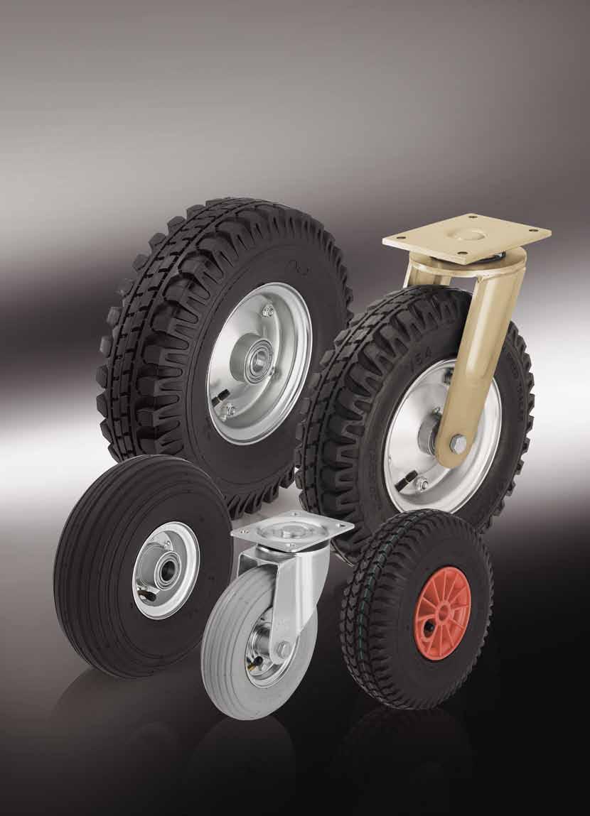 Wheels and castors with pneumatic tyres