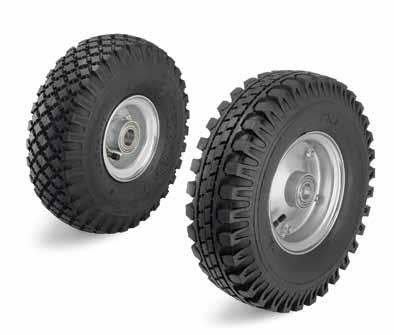 Series: PS Heavy duty wheels with pneumatic tyres, with pressed steel rim 450-1300 kg RoHS Tread & tyre hardness Temperature resistance Rolling resistance Operating noise Floor surface preservation 0
