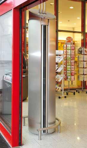 For narrow doors, a single column to the right or left of the door can provide sufficient shielding effect.